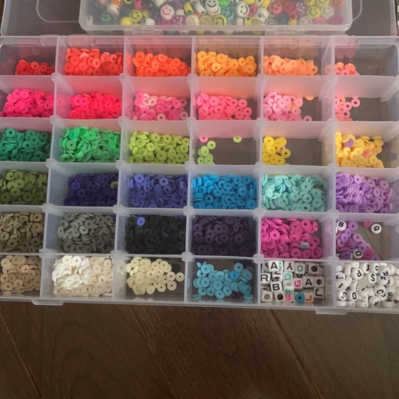 Clay bead bracelets, anklet, and necklaces! For sale now! - Picture 3 of 4